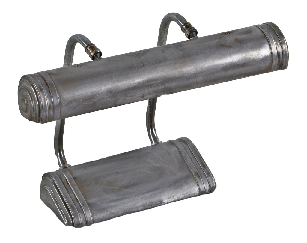 paul h. imisefaer-designed machine age double bent tubular arm table or desk lamp with a brushed and sealed metal finish throughout