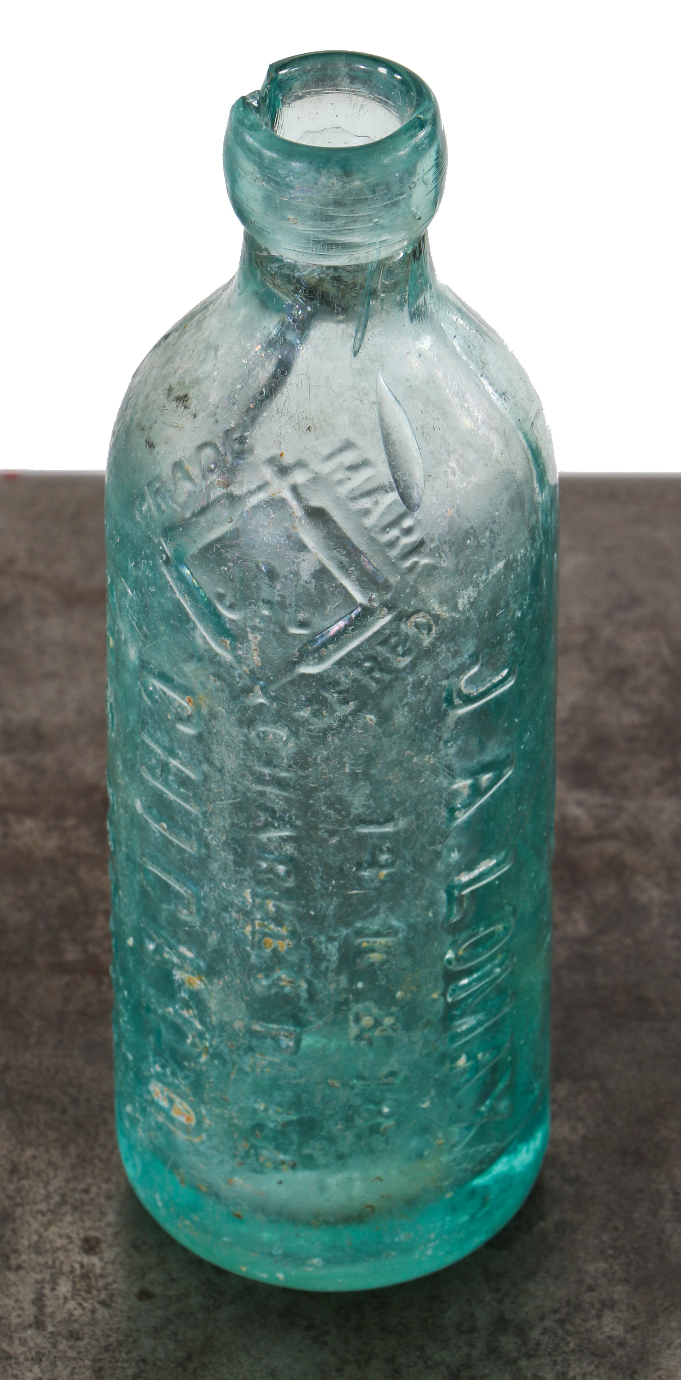 rare original antique c. 1873-1880 century blue aqua hutchinson