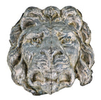 original early 20th century figural stamped zinc metal lion head exterior stoddard hotel building facade cornice fragment with traces of original white paint finish