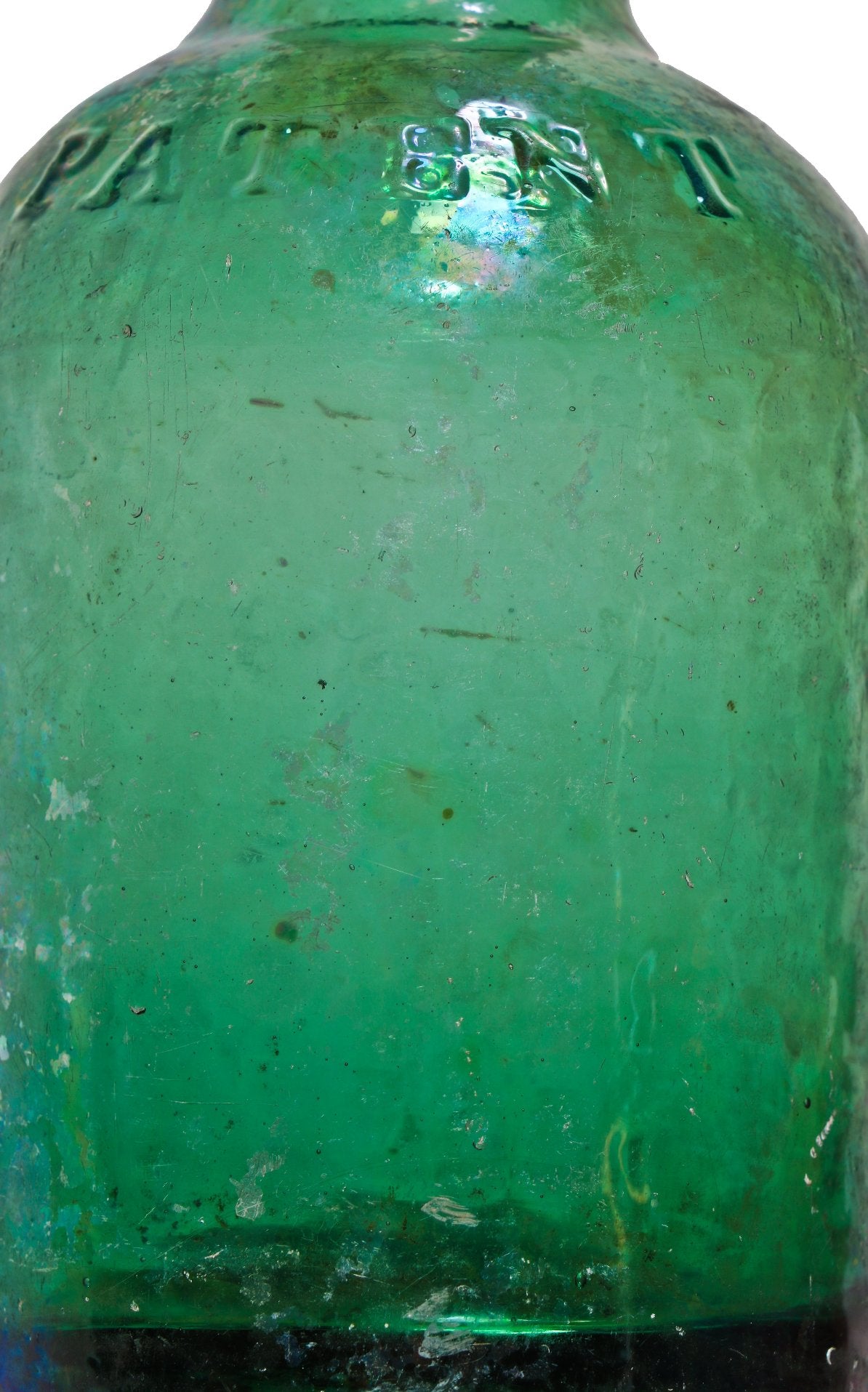 remarkably intact antique american c. 1845-1847 antique industrial philadelphia privy vault dug hand blown richly colored emerald green porter bottle with tapered single ring lip