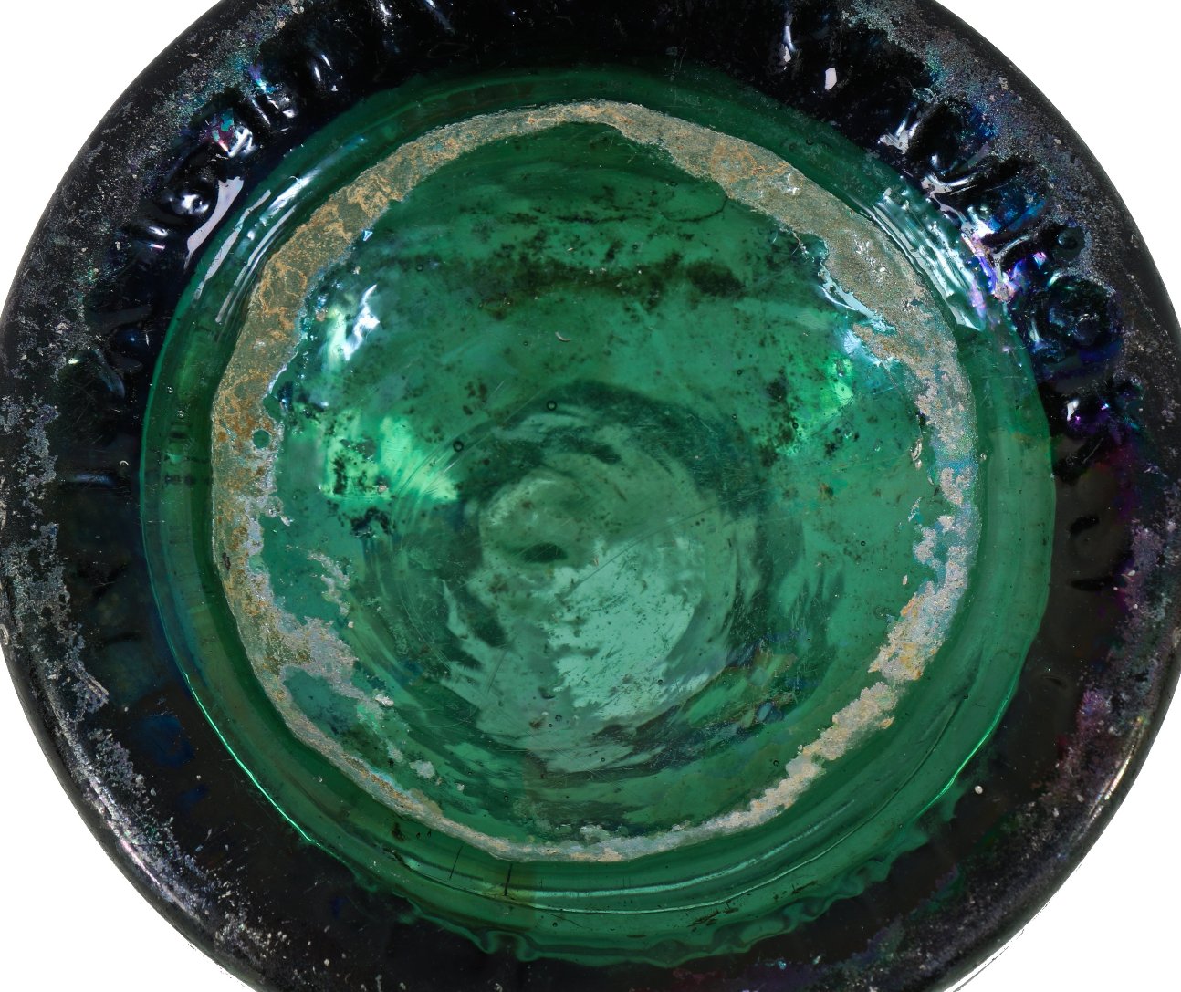 remarkably intact antique american c. 1845-1847 antique industrial philadelphia privy vault dug hand blown richly colored emerald green porter bottle with tapered single ring lip