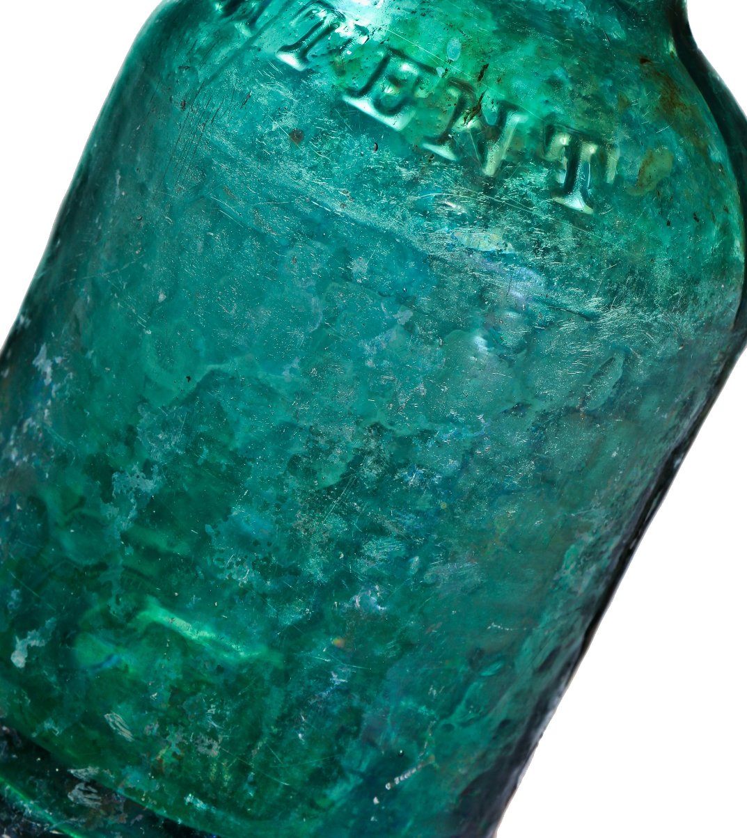 remarkably intact antique american c. 1845-1847 antique industrial philadelphia privy vault dug hand blown richly colored emerald green porter bottle with tapered single ring lip
