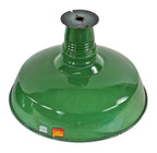 all original early 1930's "new old stock" wheeler brilliant factory green porcelain enameled fully functional ceiling mount american industrial cold-rolled steel reflector
