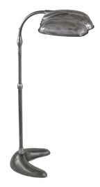 original depression era repurposed american made adjustable height industrial sperti "irradiation" reading floor lamp with distinctive cast iron weighted base