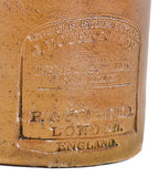 original and intact 19th century oversized chicago privy dug light brown vitreous salt-glazed stoneware arnold ink bottle with bottle pour spout