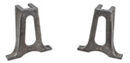 uniquely-shaped refinished early 20th century freestanding brushed and sealed cast iron furniture factory lathe machine "no. 14" cast iron bases with outswept feet