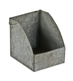 nicely aged antique american depression era industrial bent and folded galvanized steel portable lightweight chicago post office single compartment storage bin