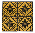 four matching original c. 1880's interior david c. cook mansion "stoke on trent" glazed minton tiles featuring a visually striking design