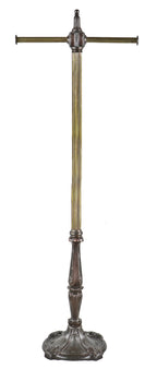 rare and highly sought after c. 1896-1900 original heavily ornamented cast iron and brass freestanding double-pole clothing or dry goods store garment display rack