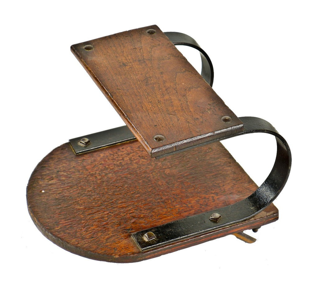 c. 1930's original and fully functional two-tier american industrial oak and pine wood "kerwer" factory machine shop sitting creeper with undershelf