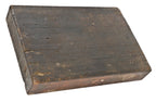 turn of the century antique american industrial solid maple wood chopping block or butcher's shop prep tabletop with a weathered surface patina