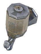 original and intact c. 1920's multi-faceted frosted glass "ivory soap" salvaged chicago wall-mount soap dispenser with intact plunger and mounting bracket