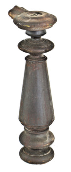 pre-fire chicago antique american original solid walnut wood american turned and tapered interior commercial building staircase newel post with cap