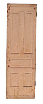 original 1880's primitive antique american interior chicago commercial building apartment door with five raised panels and distressed paint finish