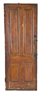 original pre-chicago fire intact painted pine wood interior commercial building passage door with four raised panels divided by the lock rail
