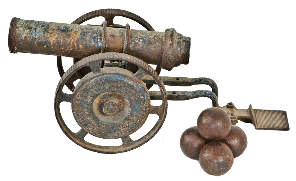 unusual and early 20th century one-of-a-kind antique american folk art civil war howitzer "cannon" comprised of salvaged household pipe fittings