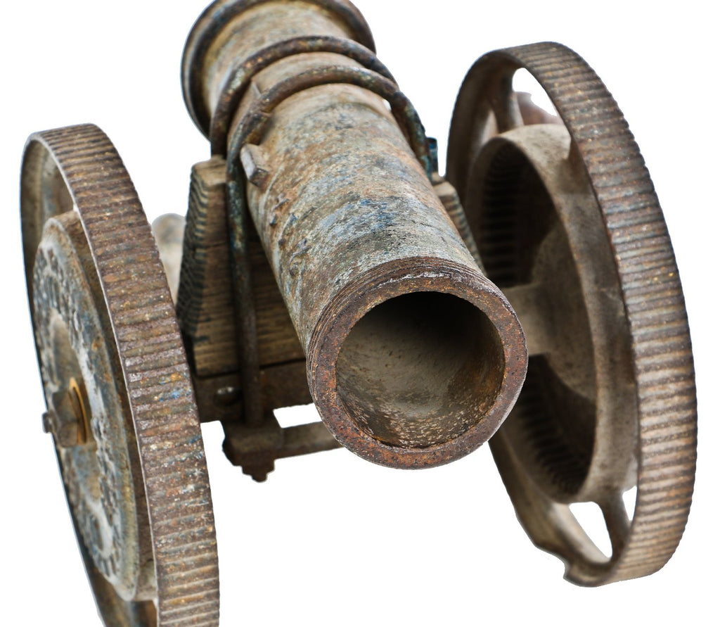 unusual and early 20th century one-of-a-kind antique american folk art civil war howitzer "cannon" comprised of salvaged household pipe fittings