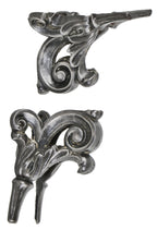 pair of original matching pre-chicago fire union foundry ornamental cast iron interior commercial building capital floral leaf fragments with a thoroughly cleaned and brushed metal finish
