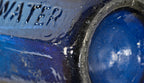 rare and intact mid-nineteenth century deep cobalt blue eight-sided soda water bottle manufactured for charleston bottlers steinke & kornharens