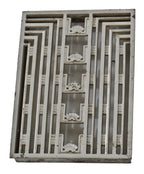 exceptional original american depression era art deco machine age interior michigan square building flush mount elevator cab or car grille