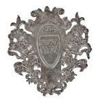 original and historically important 19th century monogrammed osdel ii-designed chicago y.w.c.a. building interior ornamental cast iron elevator door grille plaque