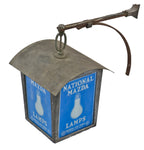 rare all original and unrestored interior or exterior wall mount general electric "national mazda" illuminated trade sign with intact reverse painted glass panels