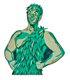 strange and rare oversized original ameican c. 1950's stamped metal "jolly green giant" highway roadside billboard figural sign with an allover reflective finish