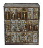 exceptional well-built and all original early 20th century freestanding "art metal" cook county hospital patient record filing cabinet with wrought brass handles and placard holders