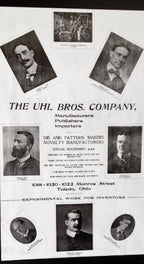 exceptionally rare and all original early 20th century staple-bound "uhl art steel" softcover furniture catalog with a slightly raised or embossed gold emblem