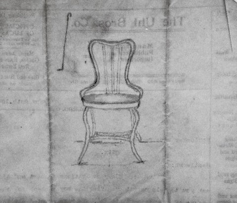 reconfigured early 20th century "uhl art steel" pressed and folded backless "perfection" chair with a uniform brushed metal finish sealed with a clear coat lacquer