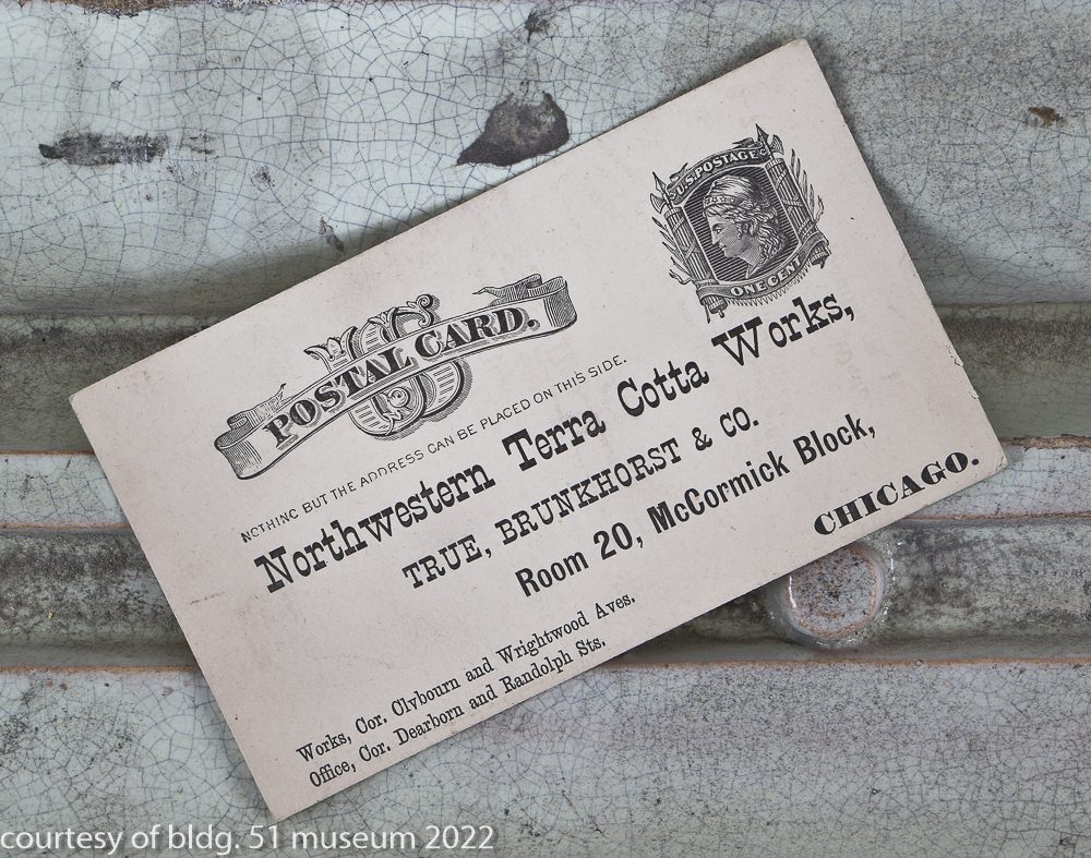 rare early 1880s diminutive northwestern terra cotta works red slip glazed salesman sample tile or block