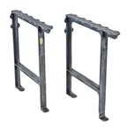 matching set of original c. 1915-18 heavy duty american industrial cast iron table bench "116" freestanding holley carburetor company bases with a uniform brushed metal finish