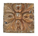 original late 19th or early 20th century intact deeply embossed diminutive stamped ornamental schlitz beer saloon interior ceiling tiles with intact metallic gold enameled finish