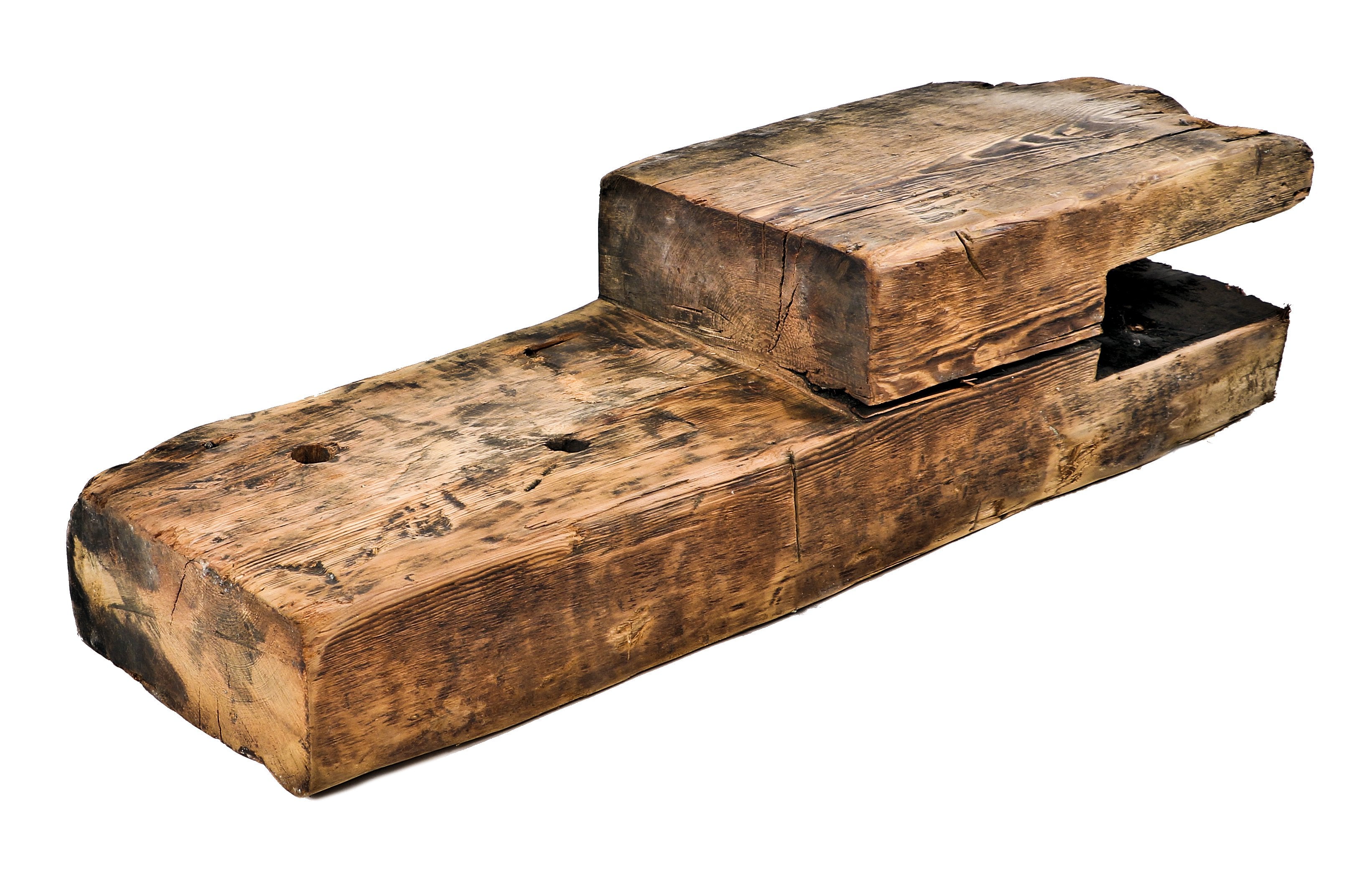 slightly cleaned one of a kind c. 1855 original and intact john kent russell house white pine wood oversized chicago balloon frame sill plate mortise segment