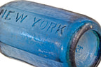 hard to find all original manhattan privy dug late 1840's ten-sided light cobalt blue southwick & tupper iron-pontiled soda or mineral water bottle with applied tapered top