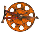 exceptional all original oversized c. 1930's american industrial chicago foundry wall-mount rotating air hose "aireel" with reinforced cast iron extended arm bracket