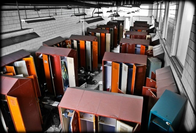 late 1930's american industrial low-lying stationary "pollard brothers" salvaged finkl & sons foundry robust locker room bench with repurposed oak wood top