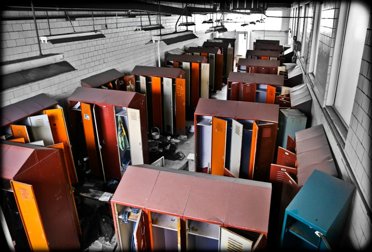 single highly desirable american depression era antique industrial "pollard brothers" brushed metal stationary factory locker room bench with maple wood seat