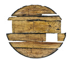 remarkably intact c. 1855-60 original thick pine wood circular-shaped john kent russell house salvaged "privy vault" floor with tongue and groove joints and tapered edges