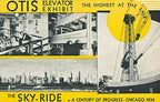 original historically-important c. 1933-34 chicago world's fair "sky ride" attraction cast bronze elevator up/down cab "call" push button plaques