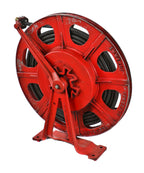 original oversized c. 1930's american industrial red enameled cast iron and aluminum wall-mount appleton "aireel" salvaged from a chicago foundry building