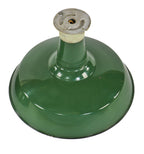 c. 1930's single ceiling-mount american depression era antique industrial green vitreous or porcelain enameled ceiling fixture or factory pendant light