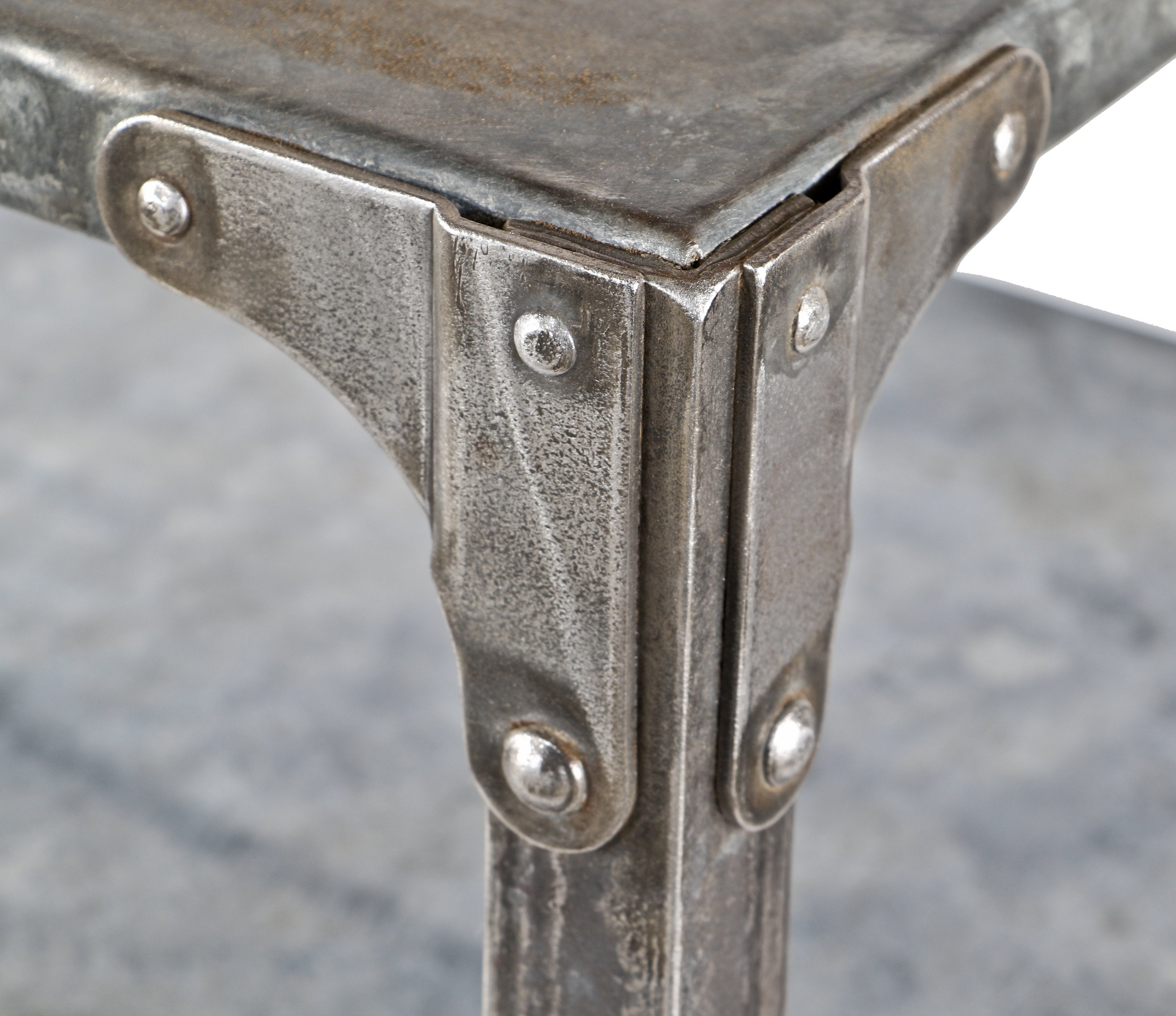 heavily reinforced c. 1940's vintage american medical mobile hospital multi-tier cart with riveted joint corner guards and highly desirable oversized swivel casters