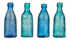 original and intact 19th century chicago privy dug uncleaned cobalt blue william h. hutchinson soda water bottle with a large embossed "h" on the base