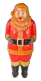 unusual early 1960's american freestanding life-size copyrighted molded plastic illuminated outdoor santa claus figural christmas decoration