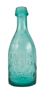 original privy dug mid-19th century intact dark aqua green st. louis iron pontiled cairns timmermann soda or mineral water bottle with slightly tapered applied blob top