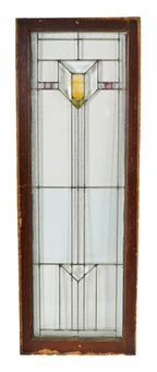 original and well-maintained c. 1920's american craftsman or prairie style chicago bungalow interior residential leaded art and beveled glass window with chevron design motif