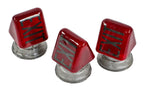 c. 1930's original and completely intact fully functional american depression era st. louis commercial building ruby red glass exit light with baked-on black enameled lettering