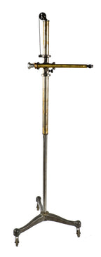 refinished early 1920's patented antique american medical adjustable height radiologist examination room stand with supporting columns for x-ray tubes
