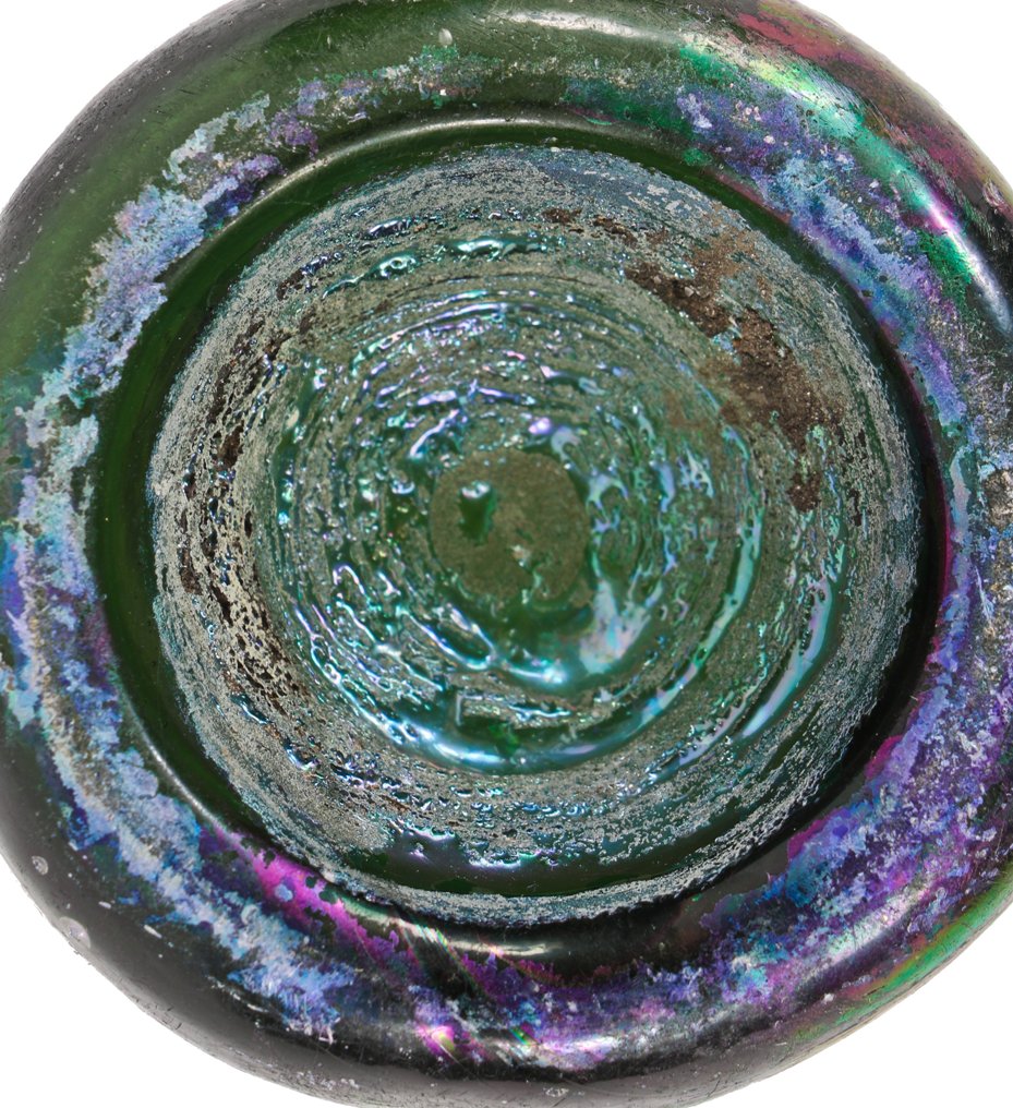 late 1840's original emerald green glass privy dug c. allen browne mineral waters antique american iron-pontiled soda bottle with applied tapered lip